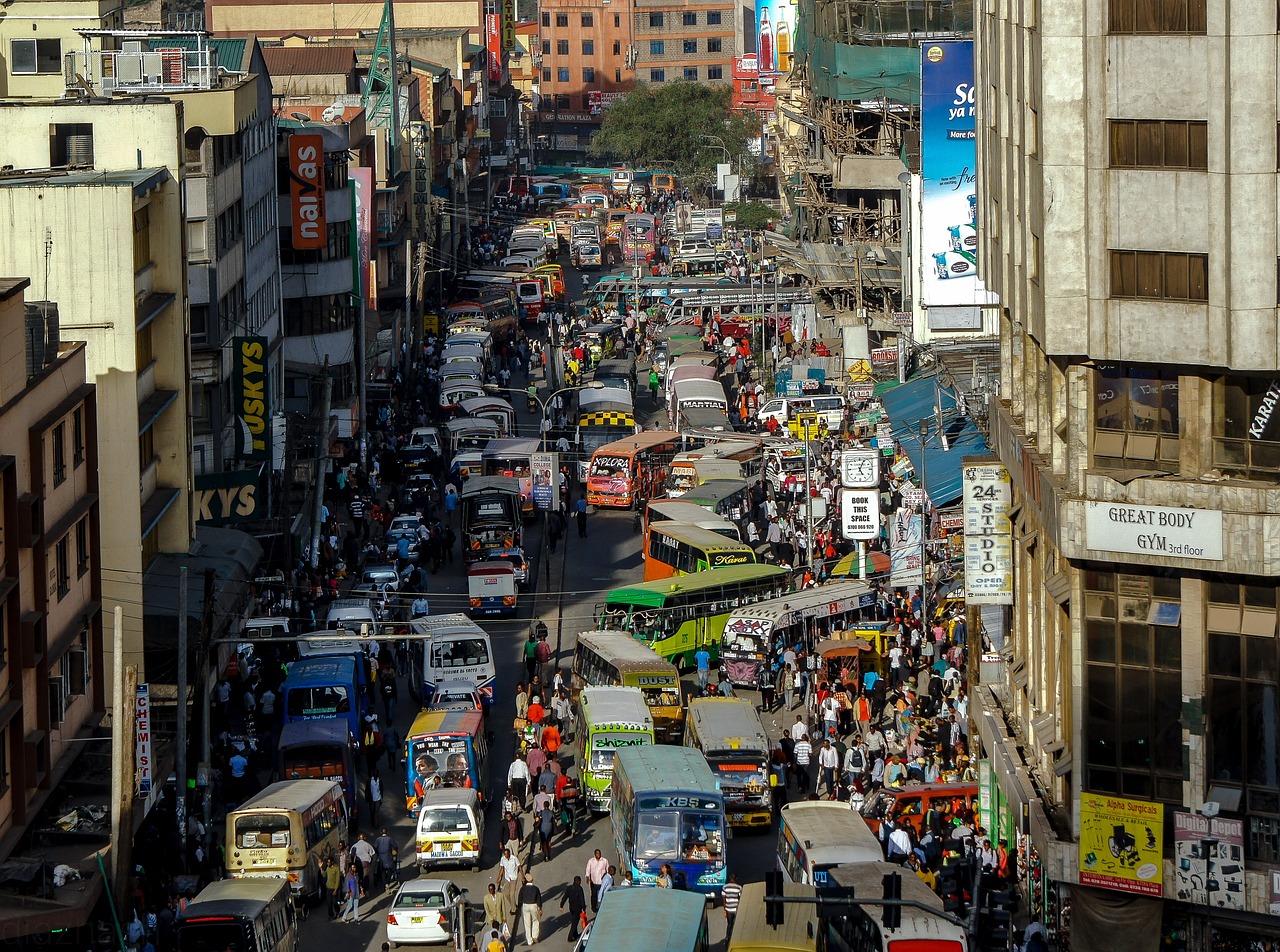 Straße in Nairobi, Kenia