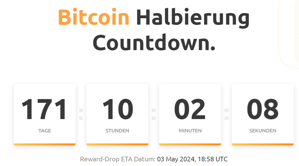 Bitcoin halving Countdown
