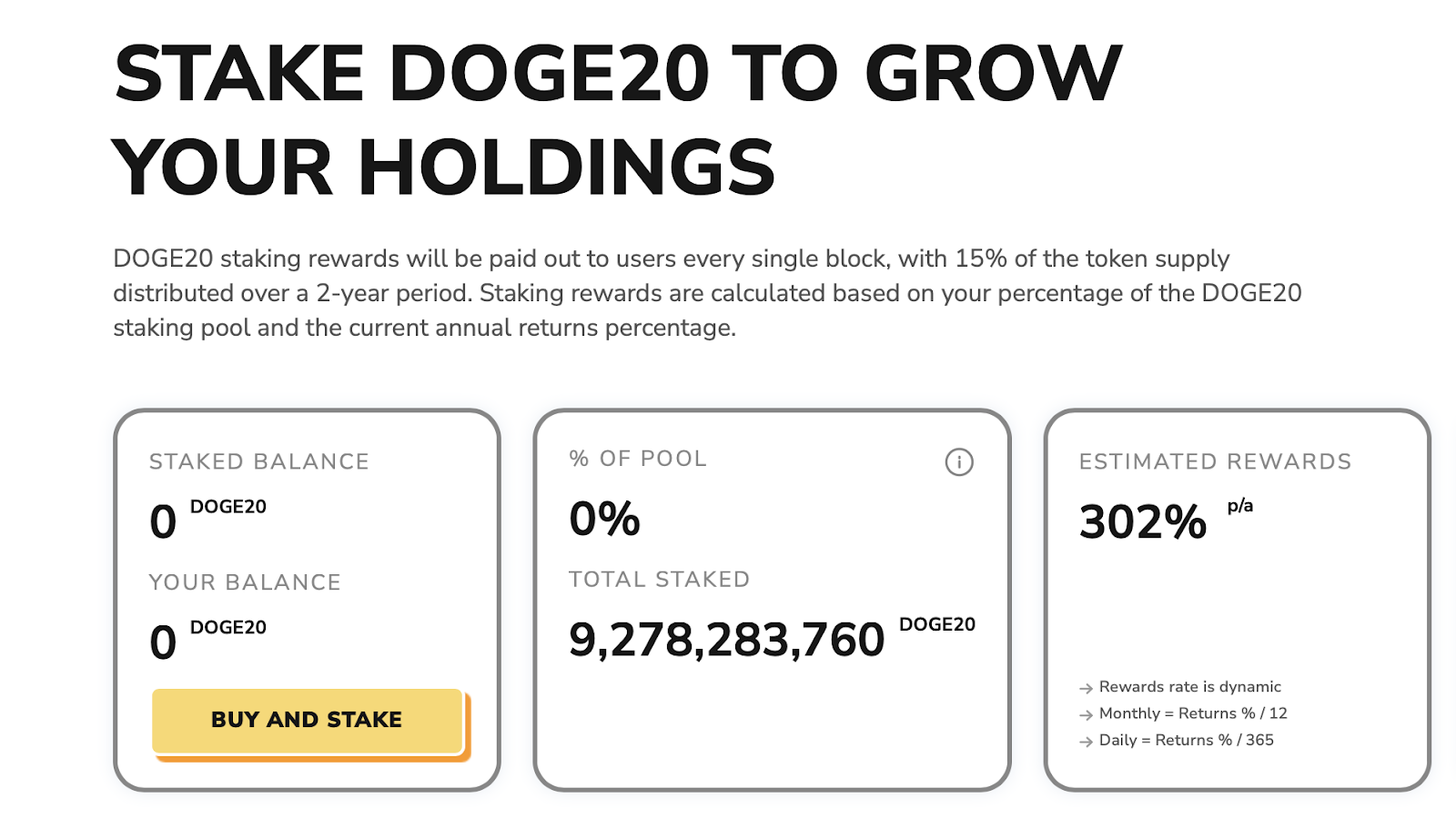 DOGE20 Staking 