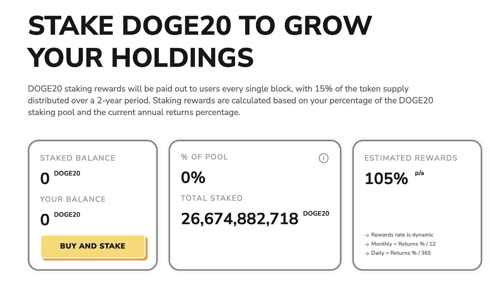 DOGE20 Staking 
