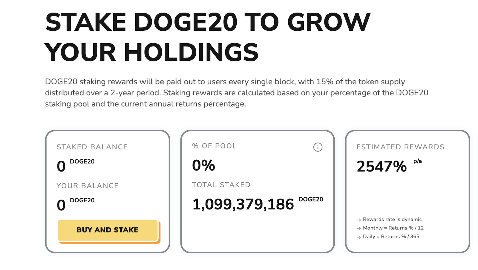 DOGE20 Staking 