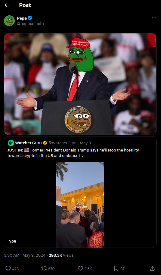 Pepe Tweet Trump