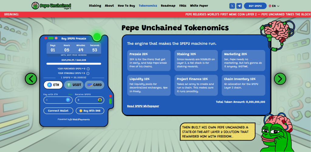 Pepe Unchained Tokenomics