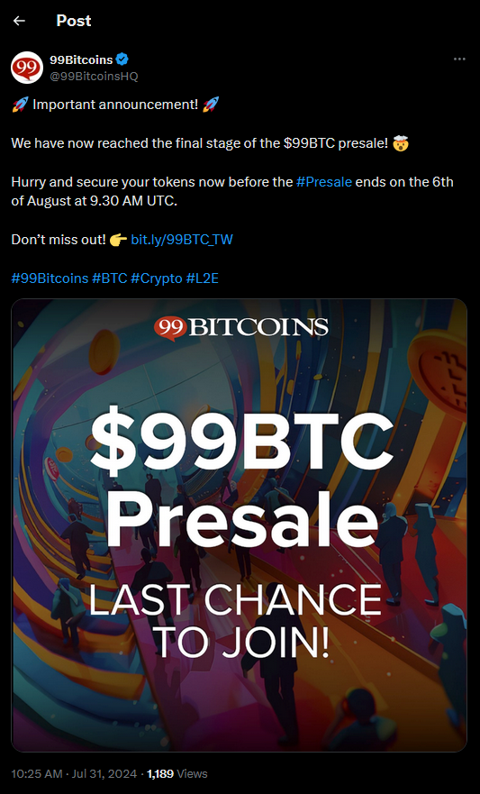 99Bitcoins Tweet 5