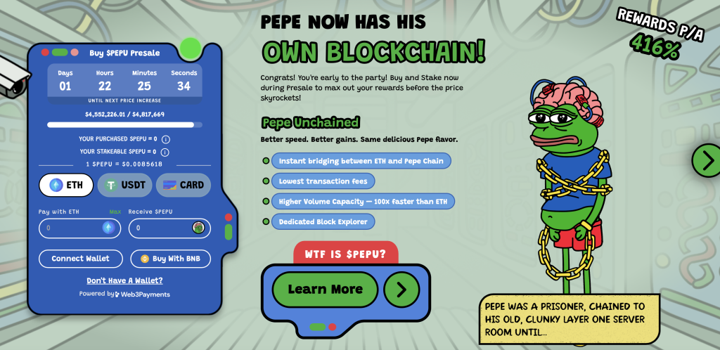 Pepe Unchained Website 