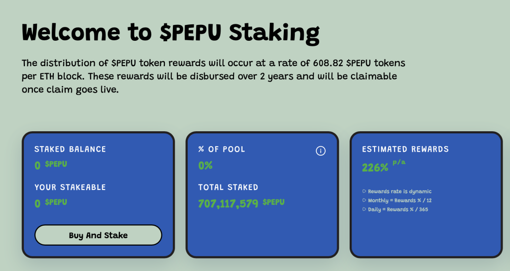 PEPU Staking Dashboard 