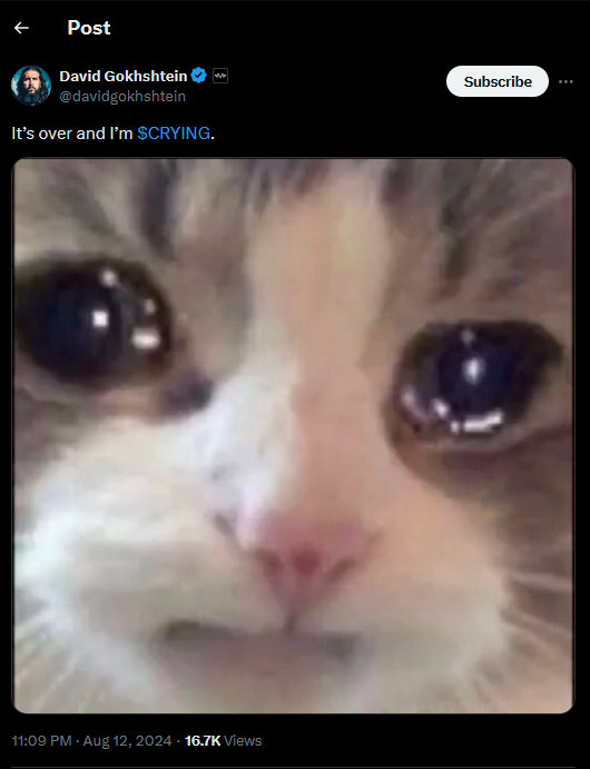 Crying Cat Tweet