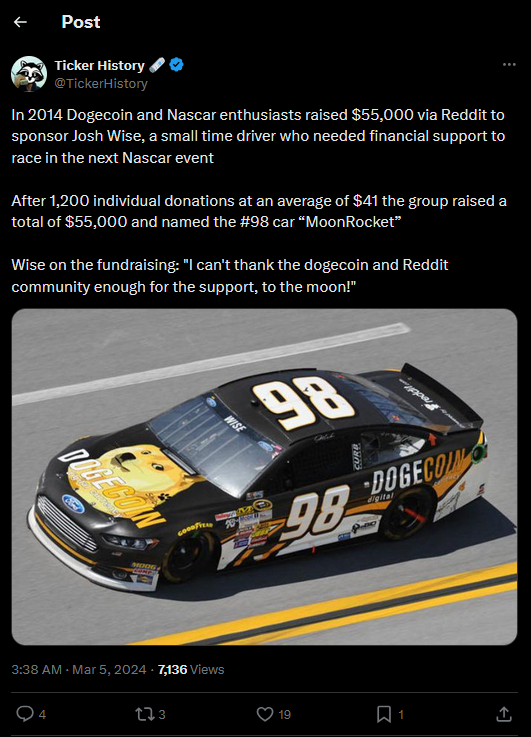 Dogecoin Nascar