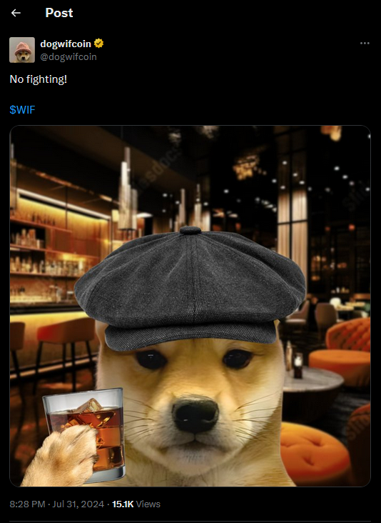 Dogwifhat Tweet