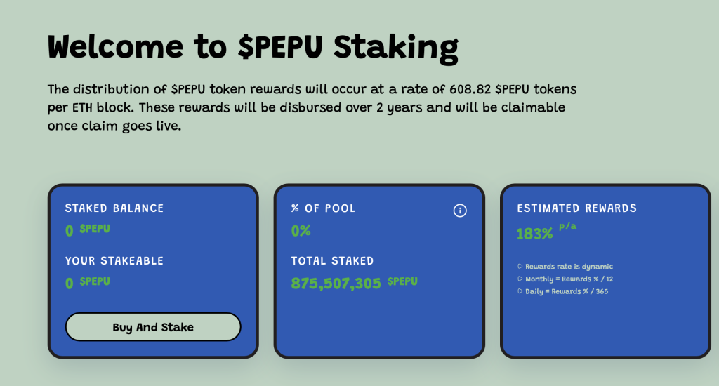 PEPU Staking Dashboard 