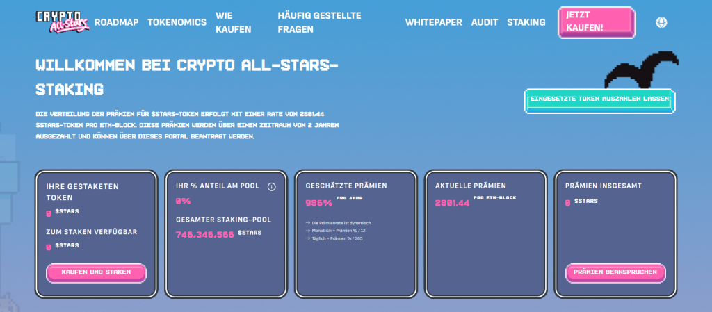 Crypto All-Stars Staking-Dashboard