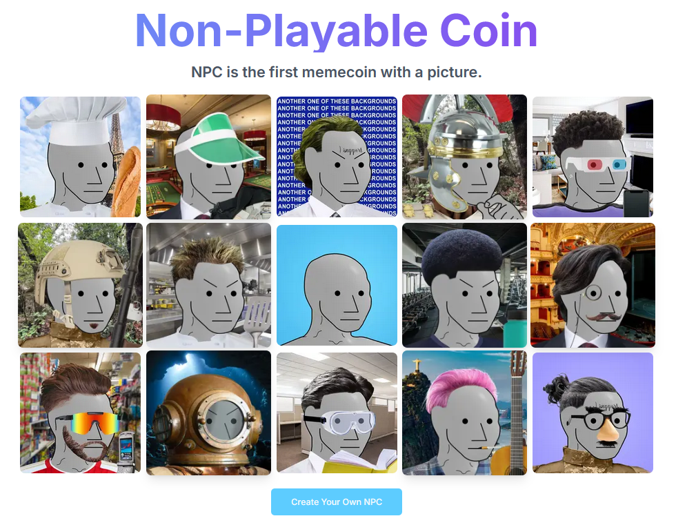 Non-Playable Coin Website