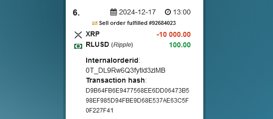 Investor tauscht 10.000 XRP in 100 RLUSD 