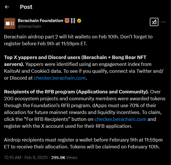 Berachain Airdrop 2