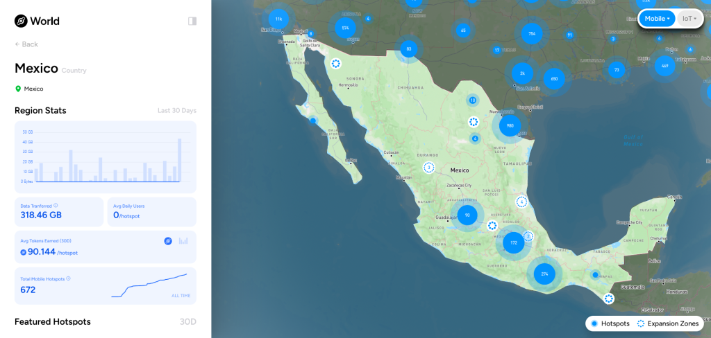 Helium Landkarte Hotspots Mexiko