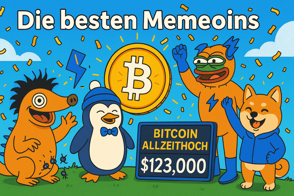 Beste Memecoins fuer die Rally nach dem Bitcoin-Allzeithoch