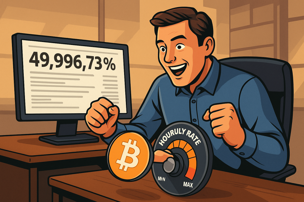 Bitcoin steigert Lohn durchschnittlich 49.996,73 % So viel ist jetzt moeglich