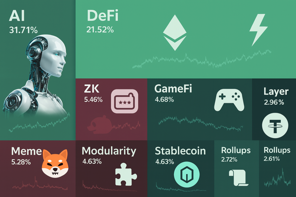 Krypto-News Daten zeigen Sektoren und Coins mit groesstem Potenzial