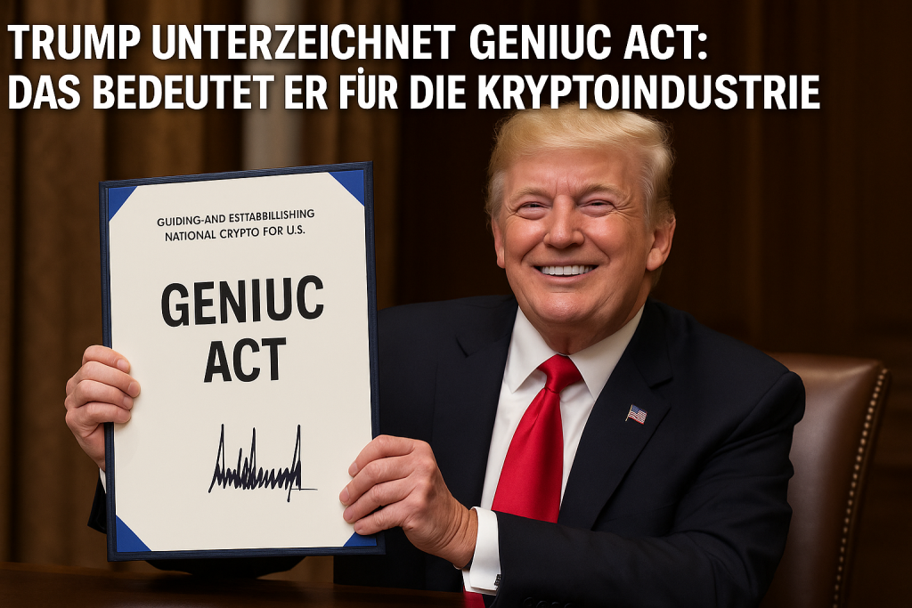 Trump unterzeichnet GENIUS Act Das bedeutet er fuer die Kryptoindustrie