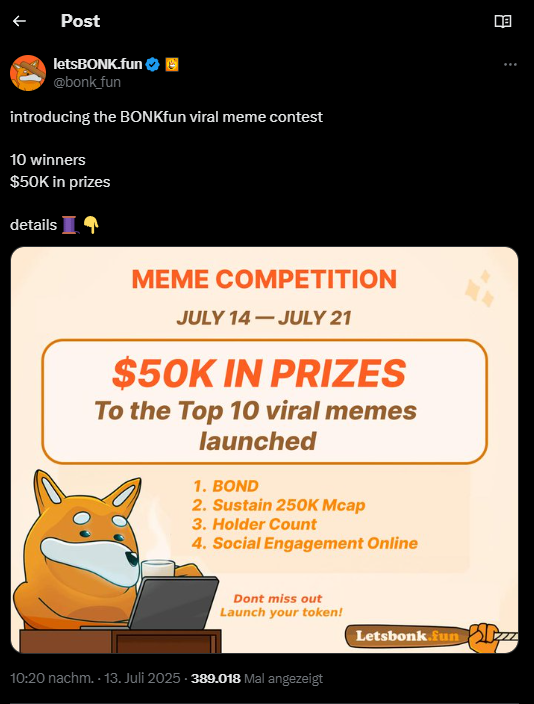 Beste Memecoins Bonk