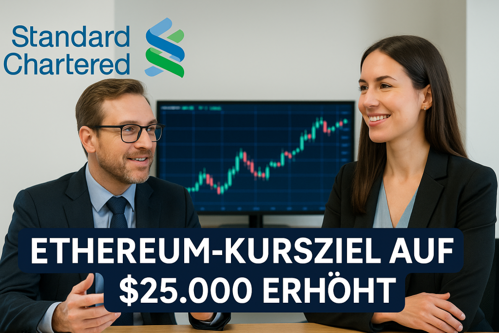 Ethereum-Kursziel von Standard Chartered auf 25.000 USD erhoeht